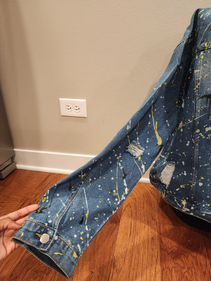 Custom Handpainted Splash Denim Jacket